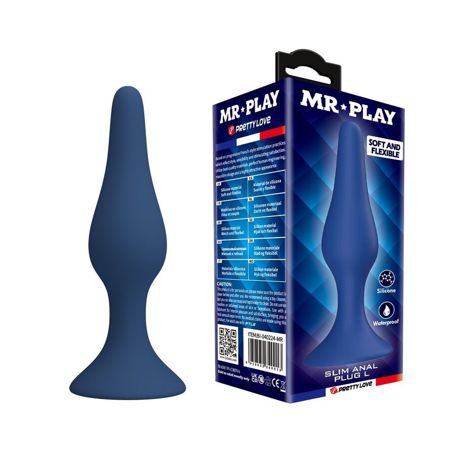 MR PLAY - PLUG ANALE SLIM IN SILICONE BLU L